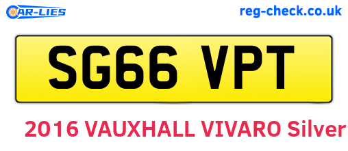 SG66VPT are the vehicle registration plates.