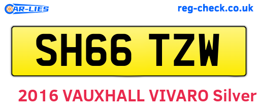 SH66TZW are the vehicle registration plates.
