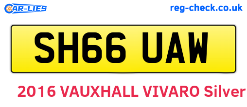 SH66UAW are the vehicle registration plates.