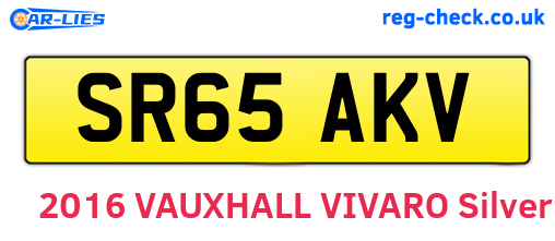 SR65AKV are the vehicle registration plates.