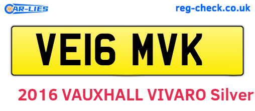 VE16MVK are the vehicle registration plates.