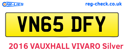 VN65DFY are the vehicle registration plates.
