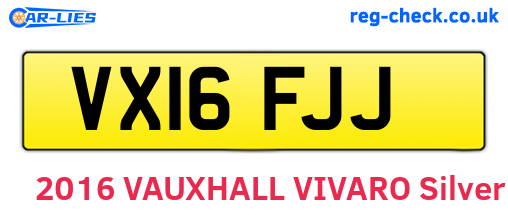 VX16FJJ are the vehicle registration plates.