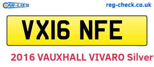 VX16NFE are the vehicle registration plates.