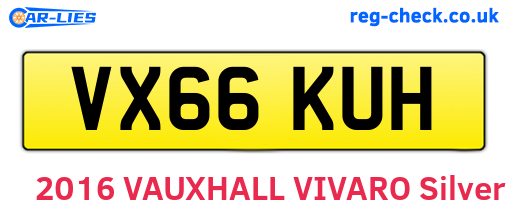 VX66KUH are the vehicle registration plates.