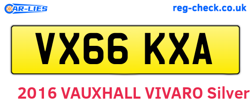 VX66KXA are the vehicle registration plates.
