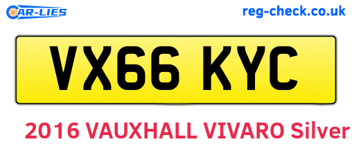 VX66KYC are the vehicle registration plates.