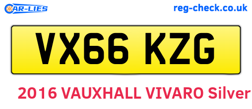 VX66KZG are the vehicle registration plates.
