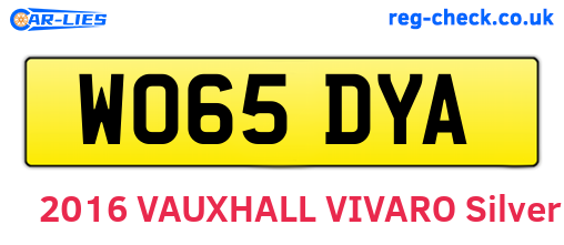 WO65DYA are the vehicle registration plates.