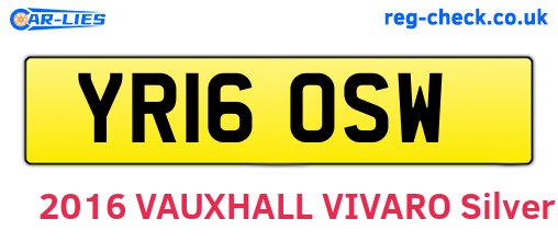 YR16OSW are the vehicle registration plates.