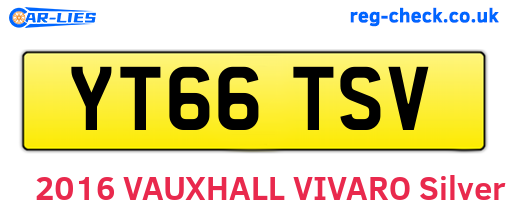 YT66TSV are the vehicle registration plates.