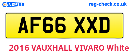 AF66XXD are the vehicle registration plates.