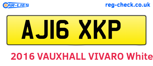 AJ16XKP are the vehicle registration plates.