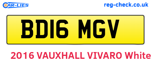 BD16MGV are the vehicle registration plates.