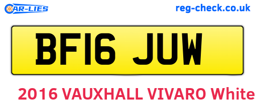 BF16JUW are the vehicle registration plates.