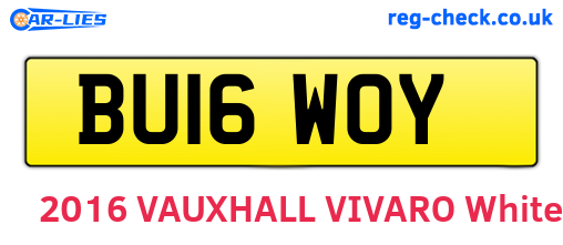 BU16WOY are the vehicle registration plates.