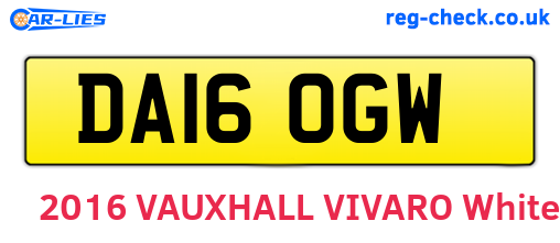 DA16OGW are the vehicle registration plates.