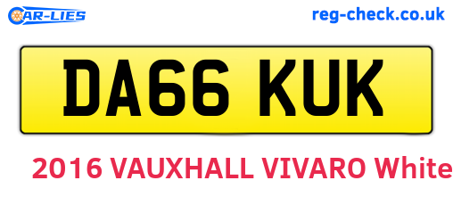 DA66KUK are the vehicle registration plates.