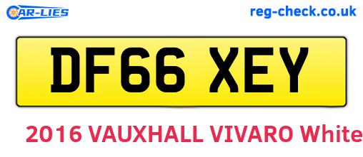 DF66XEY are the vehicle registration plates.