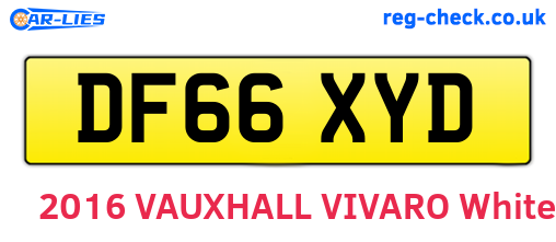 DF66XYD are the vehicle registration plates.