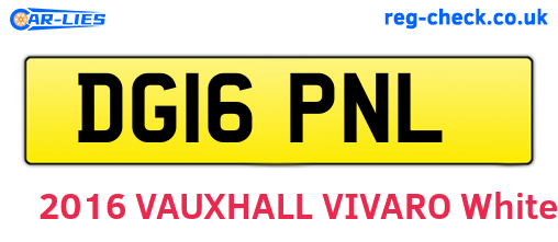DG16PNL are the vehicle registration plates.