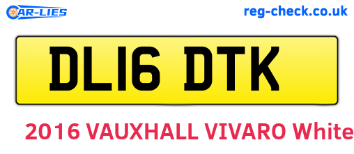 DL16DTK are the vehicle registration plates.