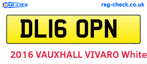 DL16OPN are the vehicle registration plates.