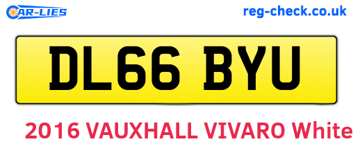 DL66BYU are the vehicle registration plates.