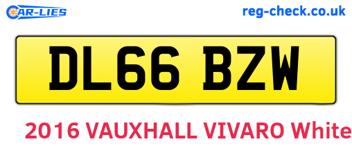 DL66BZW are the vehicle registration plates.