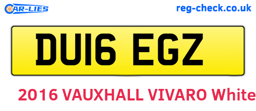 DU16EGZ are the vehicle registration plates.