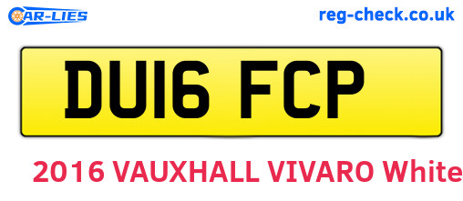 DU16FCP are the vehicle registration plates.