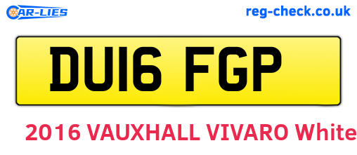 DU16FGP are the vehicle registration plates.