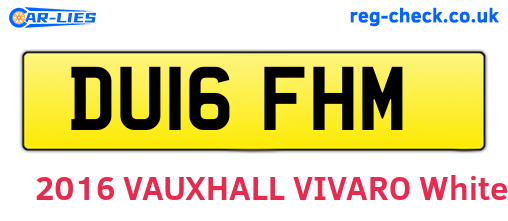DU16FHM are the vehicle registration plates.