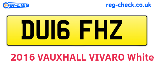 DU16FHZ are the vehicle registration plates.