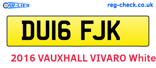 DU16FJK are the vehicle registration plates.