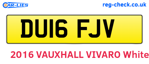 DU16FJV are the vehicle registration plates.