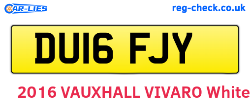 DU16FJY are the vehicle registration plates.
