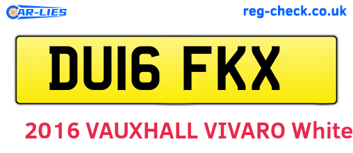 DU16FKX are the vehicle registration plates.