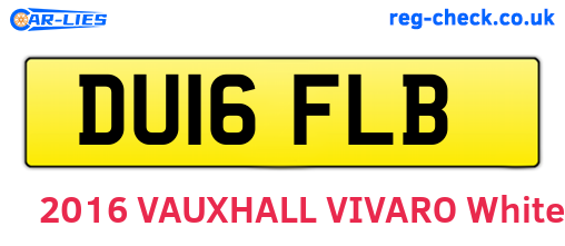 DU16FLB are the vehicle registration plates.