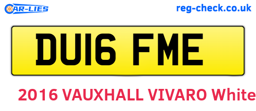 DU16FME are the vehicle registration plates.