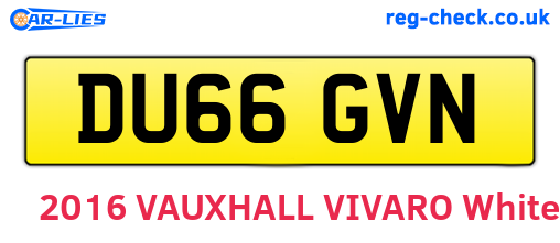 DU66GVN are the vehicle registration plates.