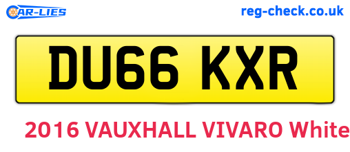 DU66KXR are the vehicle registration plates.