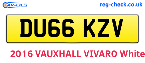 DU66KZV are the vehicle registration plates.
