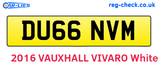 DU66NVM are the vehicle registration plates.