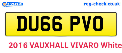 DU66PVO are the vehicle registration plates.