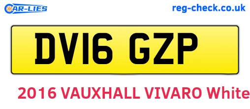 DV16GZP are the vehicle registration plates.
