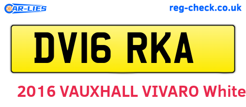 DV16RKA are the vehicle registration plates.