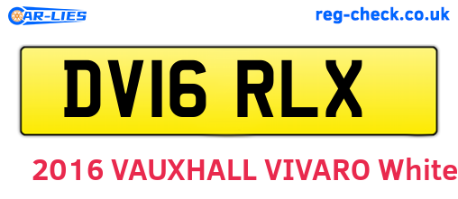 DV16RLX are the vehicle registration plates.