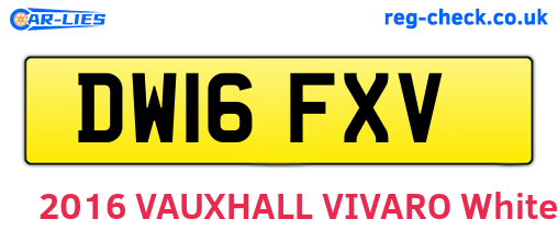 DW16FXV are the vehicle registration plates.
