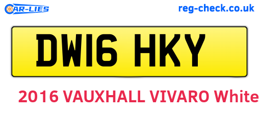 DW16HKY are the vehicle registration plates.